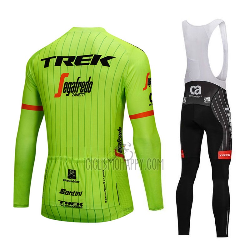 Trek Segafredo Cycling Jersey Bib Tight 2018 Long Sleeve Green